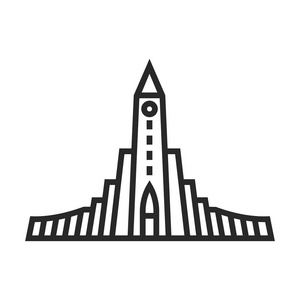 Hallgrimskirkja 路德教会矢量图标