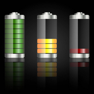 充电电池红色绿色黄色矢量元素 f 的插图