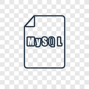 时尚设计风格的 mysql 图标。在透明背景上隔离的 mysql 图标。mysql 矢量图标简单而现代的平面符号为网站手机徽