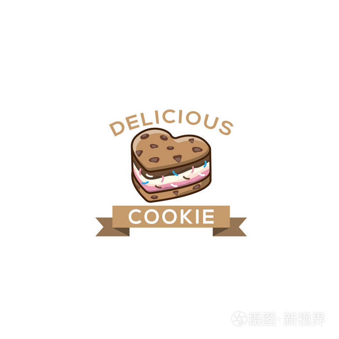 巧克力片饼干查出在白色背景动画片向量例证