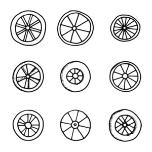 各种各样的轮子简笔画图片
