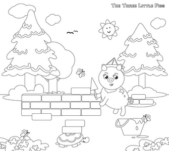 三只小猪嘟嘟图片-三只小猪嘟嘟素材-三只小猪嘟嘟插画-摄图新视界