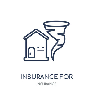 龙卷风图标的家的保险。从保险收藏看龙卷风线性符号设计的家庭保险