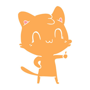 纯色风格动画片快乐猫