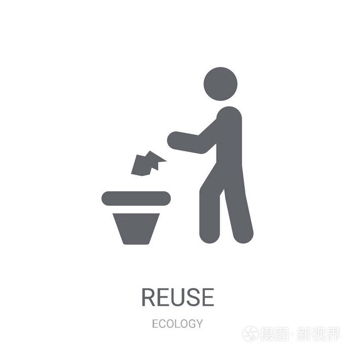 重复使用图标。时尚再利用标志概念在白色背景从生态学收藏。适用于 web 应用移动应用和打印媒体插画-正版商用图片0tthsa-摄图新视界