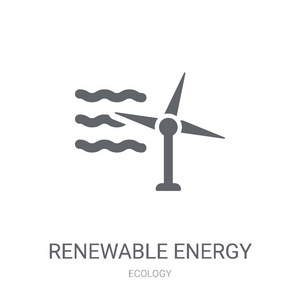可再生能源图标。时尚可再生能源标志概念的白色背景从生态收藏。适用于 web 应用移动应用和打印媒体