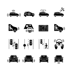 智能自动检测其他车辆路标行人.无人驾驶汽车传感器.自驾游汽车 gps.