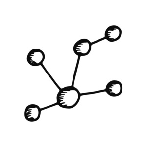 分子图标。独立的黑色对象