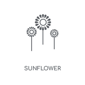 向日葵概念笔画符号设计.