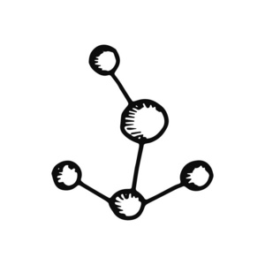 分子图标。独立的黑色对象