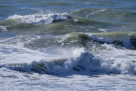 意大利, 西西里岛, 地中海, 波涛汹涌的海浪