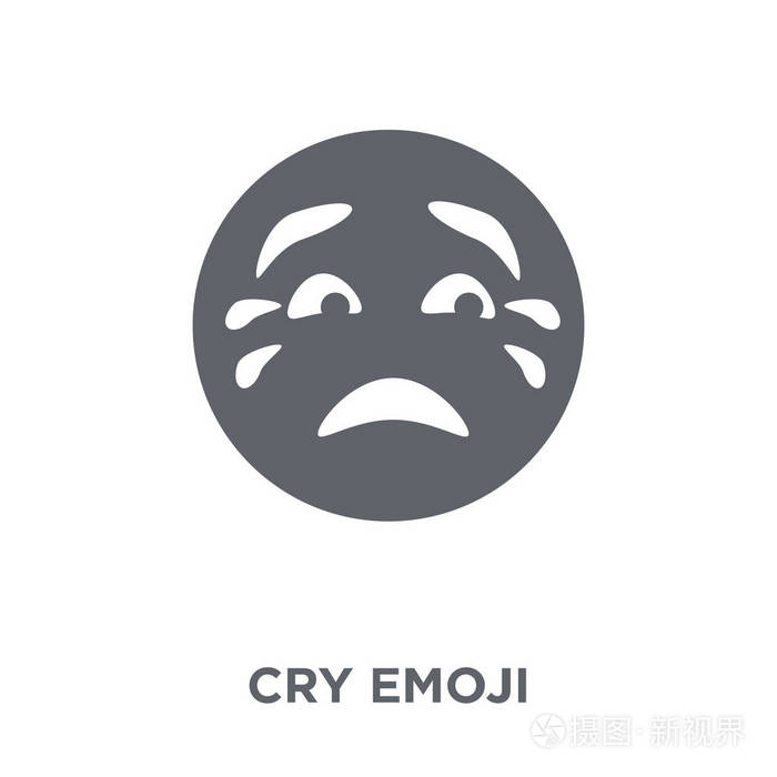 哭泣表情符号.从表情符号收藏的哭声表情符号设计理念.