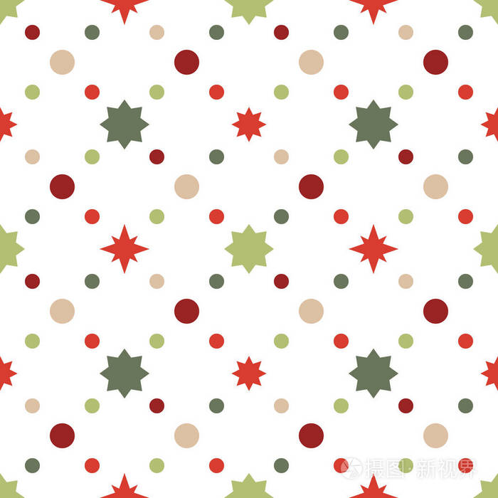向量的几何雪花无缝模式。在圣诞节的传统颜色的北欧模式