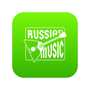 俄罗斯民间文书巴拉莱卡图标绿色向量照片