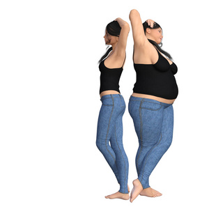 超重肥胖女性 vs 苗条女人照片