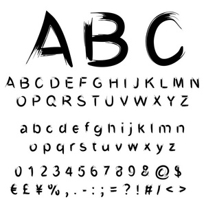 集或集合的手写体字母表图片
