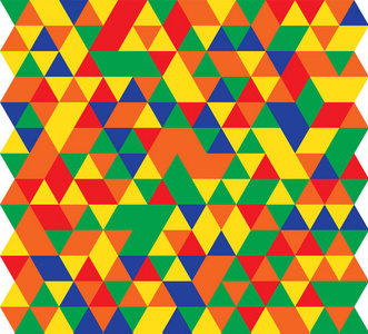 红色绿色蓝色黄色和橙色的简单三角形的矢量图解模式