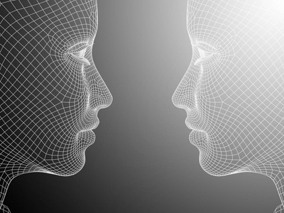 人脸线框线框年轻的人脸照片