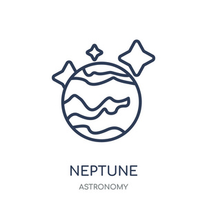 海王星线性符号设计从天文学收藏照片
