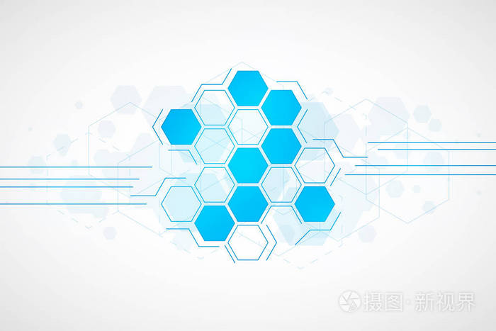 抽象六边形背景, 技术多边形概念