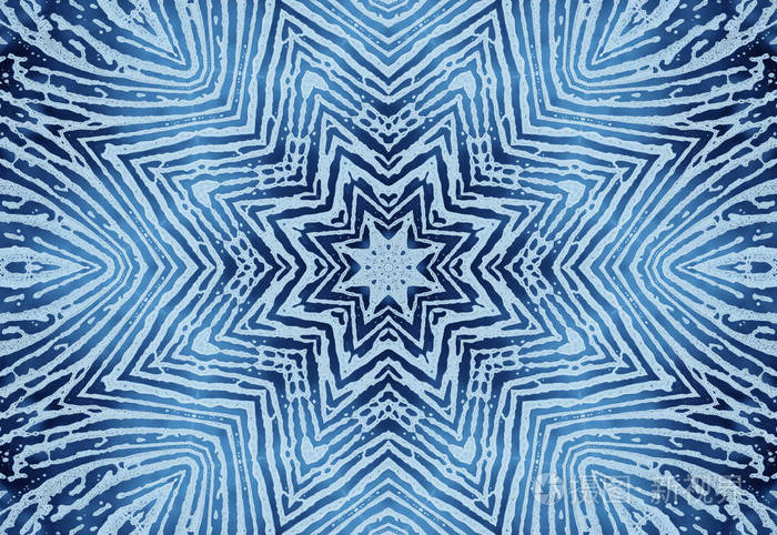 明亮的蓝色抽象同心圆图案