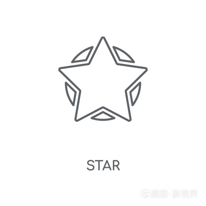 星形线性图标。星形概念笔画符号设计。薄的图形元素向量例证, 在白色背景上的轮廓样式, eps 10