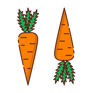 向量平的动画片胡萝卜图标背景
