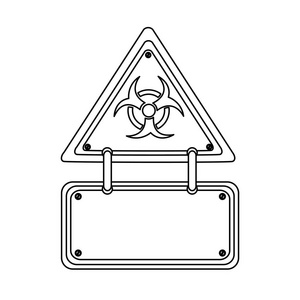 剪影金属生物危害警告通知标志图标