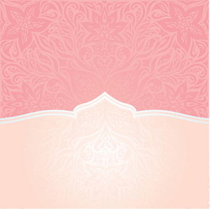 粉红银色复古装饰请柬矢量时尚时尚曼荼罗设计与复制空间