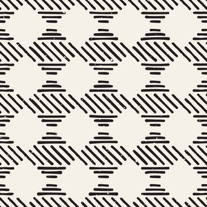 排列磁贴矢量无缝手绘图案.现代时尚的抽象纹理.重复几何磁贴照片