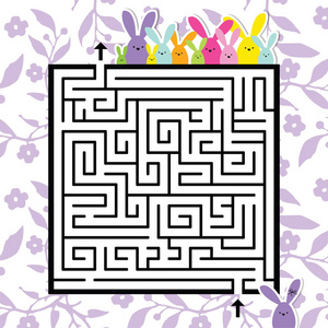 我的兔子迷宫.让我出去.帮助小兔子找到正确的出路照片