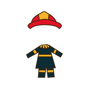 五颜六色的漫画消防员服装行业图片