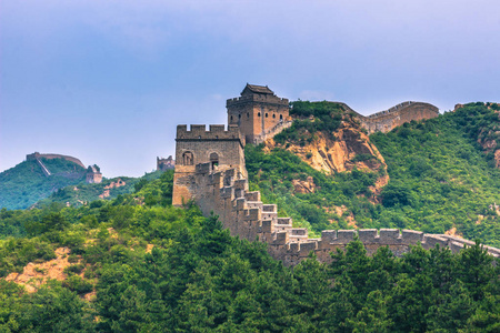中国长城图中国-2014 年 7 月 19 日︰ 全景图的长城在金山岭照片