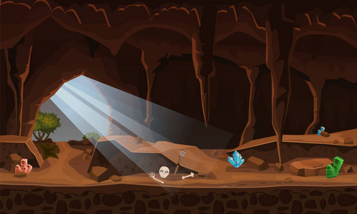 水晶宝藏洞穴.概念, 电脑游戏的艺术.