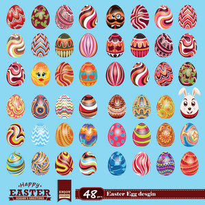 老式的复活节彩蛋海报设计与复活节彩蛋