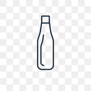 瓶矢量轮廓图标隔离在透明背景上, 高品质线性瓶透明度概念可以使用网络和移动