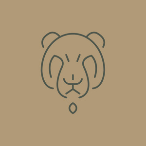 抽象画线的熊头照片