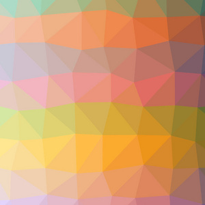 抽象低聚橙色黄色绿色和蓝色正方形背景的例证