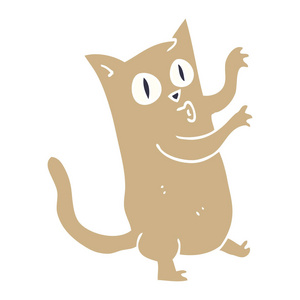 动画片涂鸦跳舞的猫