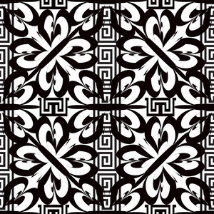 单色隔离设计.希腊的主要蜿蜒边界.华丽的纹理照片