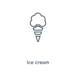 新潮设计风格的冰淇淋图标。在白色背景上查出的冰淇淋图标。冰淇淋矢量图标简单和现代平面符号为网站, 移动, 标志, 应用程序, u