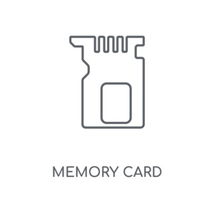 存储卡线性图标。存储卡概念笔画符号设计。薄的图形元素向量例证, 在白色背景上的轮廓样式, eps 10