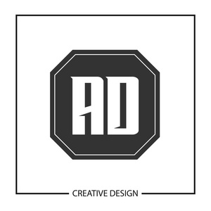 初始字母广告徽标模板设计向量插图