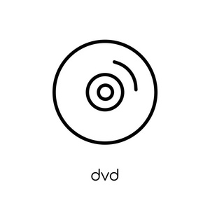 dvd 图标在白色背景从细线影院汇集, 可编辑的轮廓笔画向量例证照片