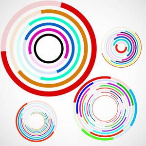 多彩的圆线 技术背景 几何形状的抽象背景