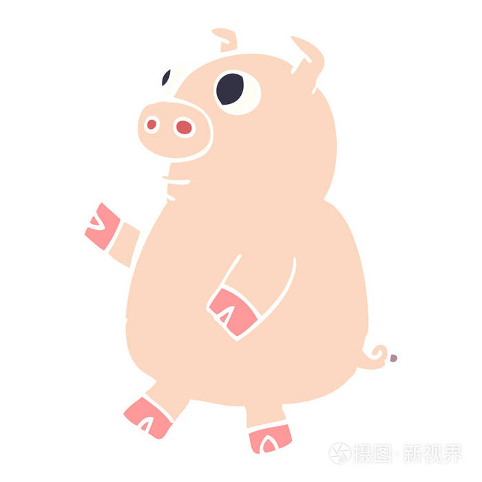 动画片涂鸦滑稽的猪