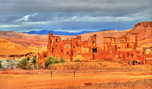 Kasbah Tamdaght，古代堡垒在摩洛哥
