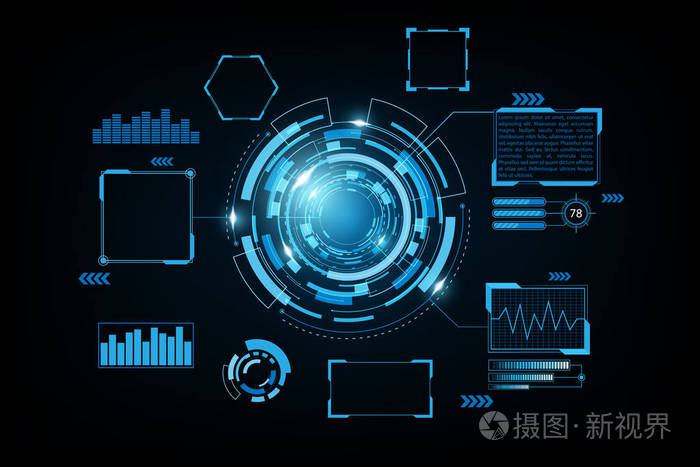 未来派抽象背景 未来主题概念背景 数据仪表板 图形 面板数字概念 向量和插图插画 正版商用图片0tvahk 摄图新视界
