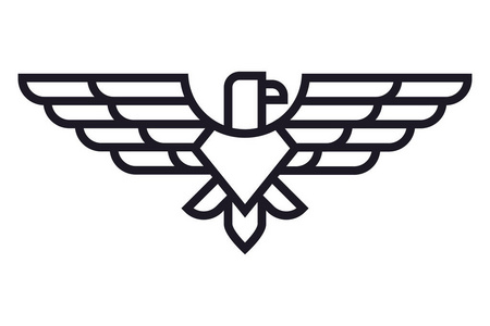 鹰标志的几何插图