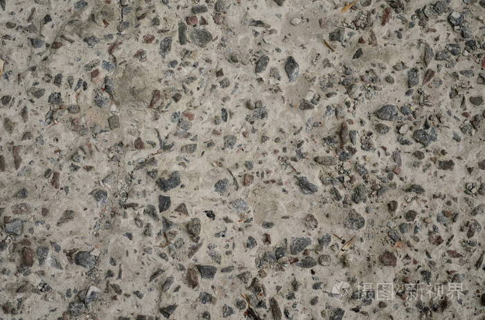 水泥掺加碎石石头地板背景顶视图